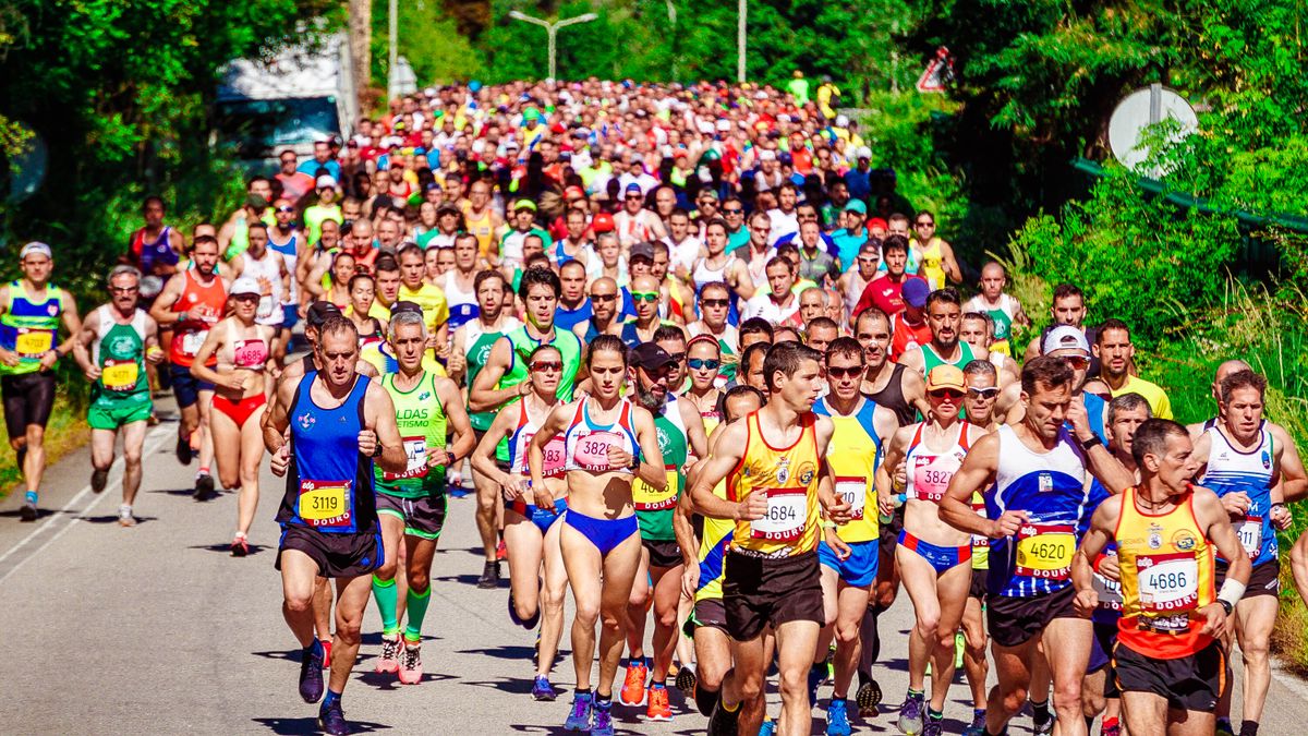 Runners on a road during a fun run